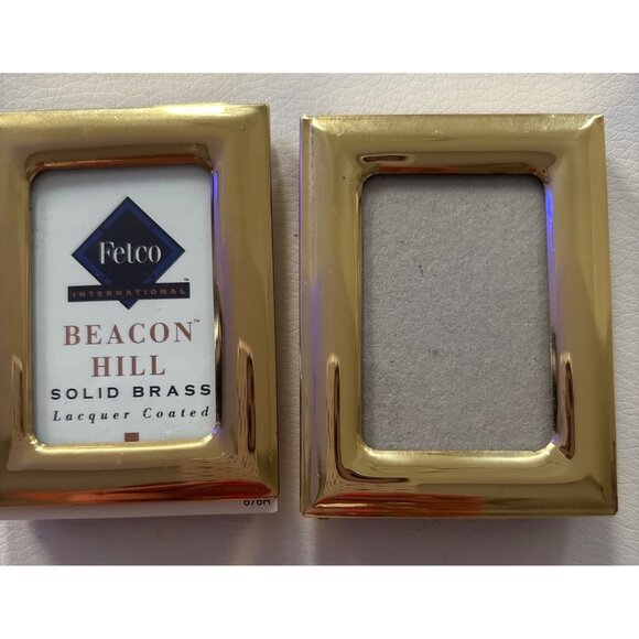 Beacon Hill Solid Brass Lacquer Coated Mini Photo Frames By Fetco - Picture 2 of 7